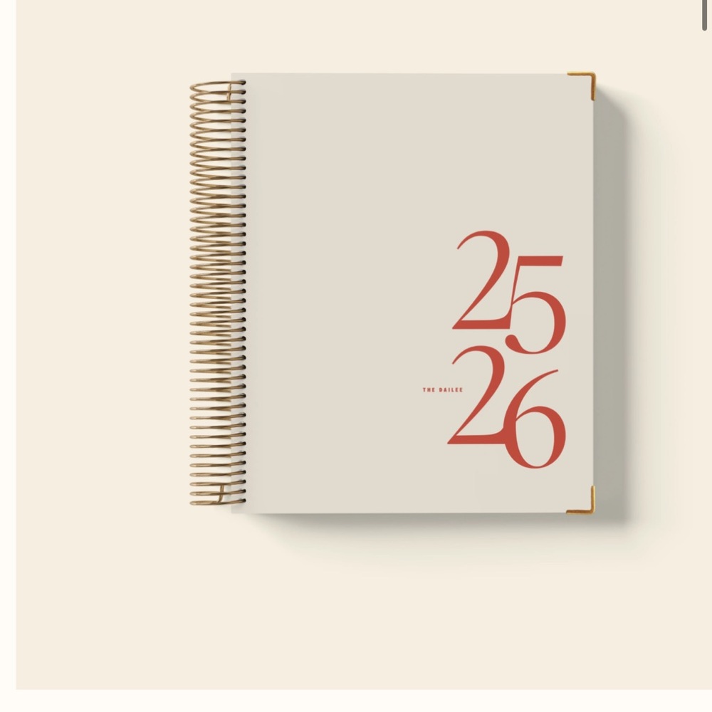 Elegant Spiral Planner with Red Accents